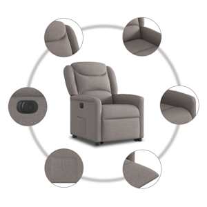 Elektrické zvedací polohovací křeslo taupe textil - obrázek 11