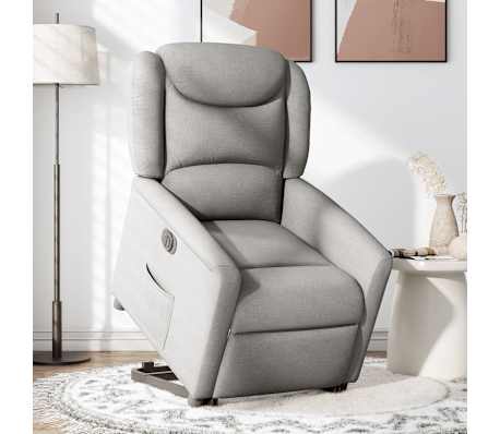 vidaXL Sta-op-stoel elektrisch verstelbaar stof wolk grijs