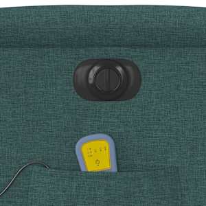 Elektrické zvedací masážní polohovací křeslo zelené textil - obrázek 13