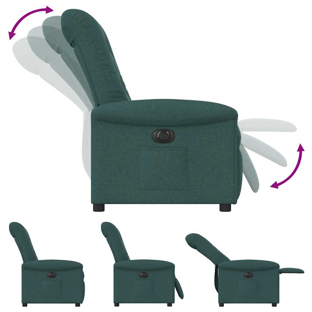 Fauteuil verstelbaar elektrisch stof donkergroen - Afbeelding 8