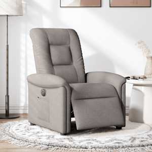 Elektrické polohovací křeslo taupe textil - obrázek 2
