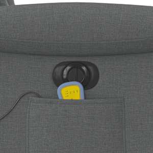 Elektrické masážní polohovací křeslo tmavě šedé textil - obrázek 12