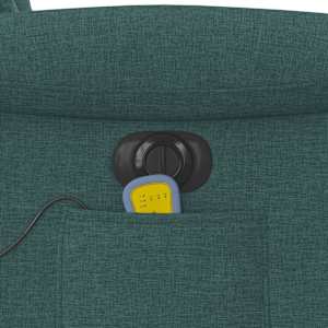 Elektrické masážní polohovací křeslo tmavě zelené textil - obrázek 12