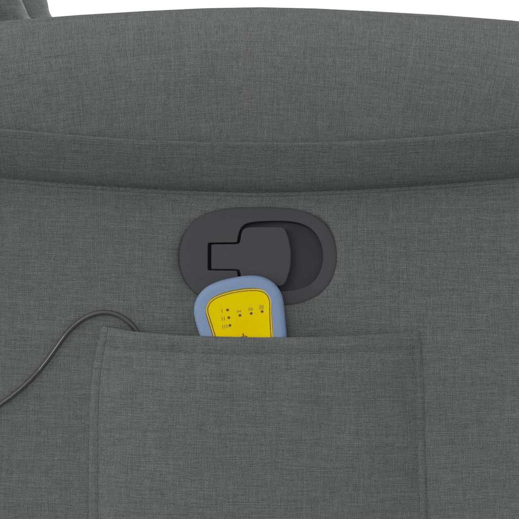 Zvedací masážní polohovací křeslo tmavě šedé textil - obrázek 14