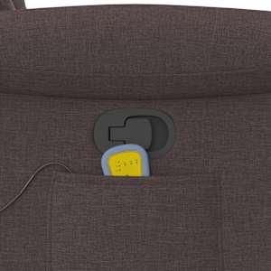 Zvedací masážní polohovací křeslo tmavě hnědé textil - obrázek 14