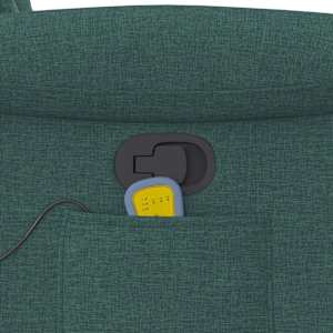 Zvedací masážní polohovací křeslo tmavě zelené textil - obrázek 14