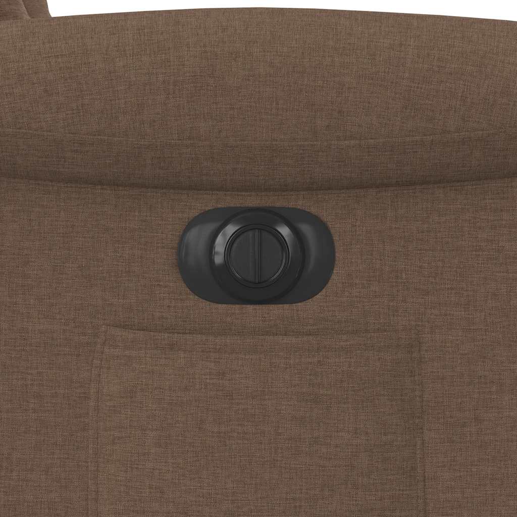 Elektrické zvedací polohovací křeslo hnědé textil - obrázek 14