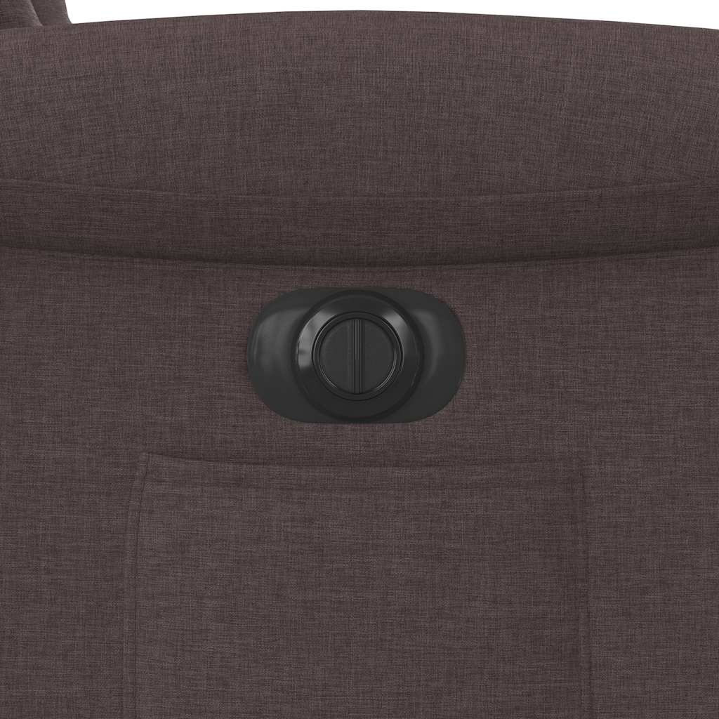 Elektrické zvedací polohovací křeslo tmavě hnědé textil - obrázek 14