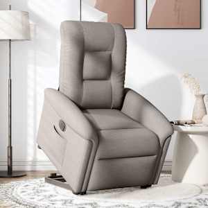 Elektrické zvedací polohovací křeslo taupe textil - obrázek 3