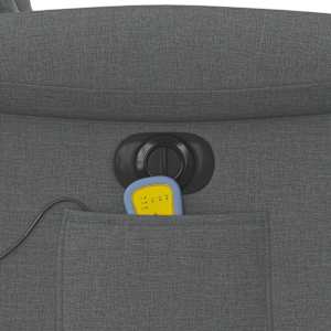 Elektrické zvedací masážní polohovací křeslo tmavě šedé textil - obrázek 15