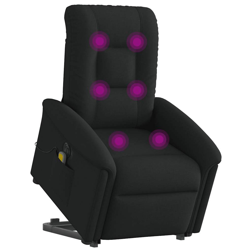 vidaXL Sta-op-massagestoel elektrisch verstelbaar stof zwart afbeelding