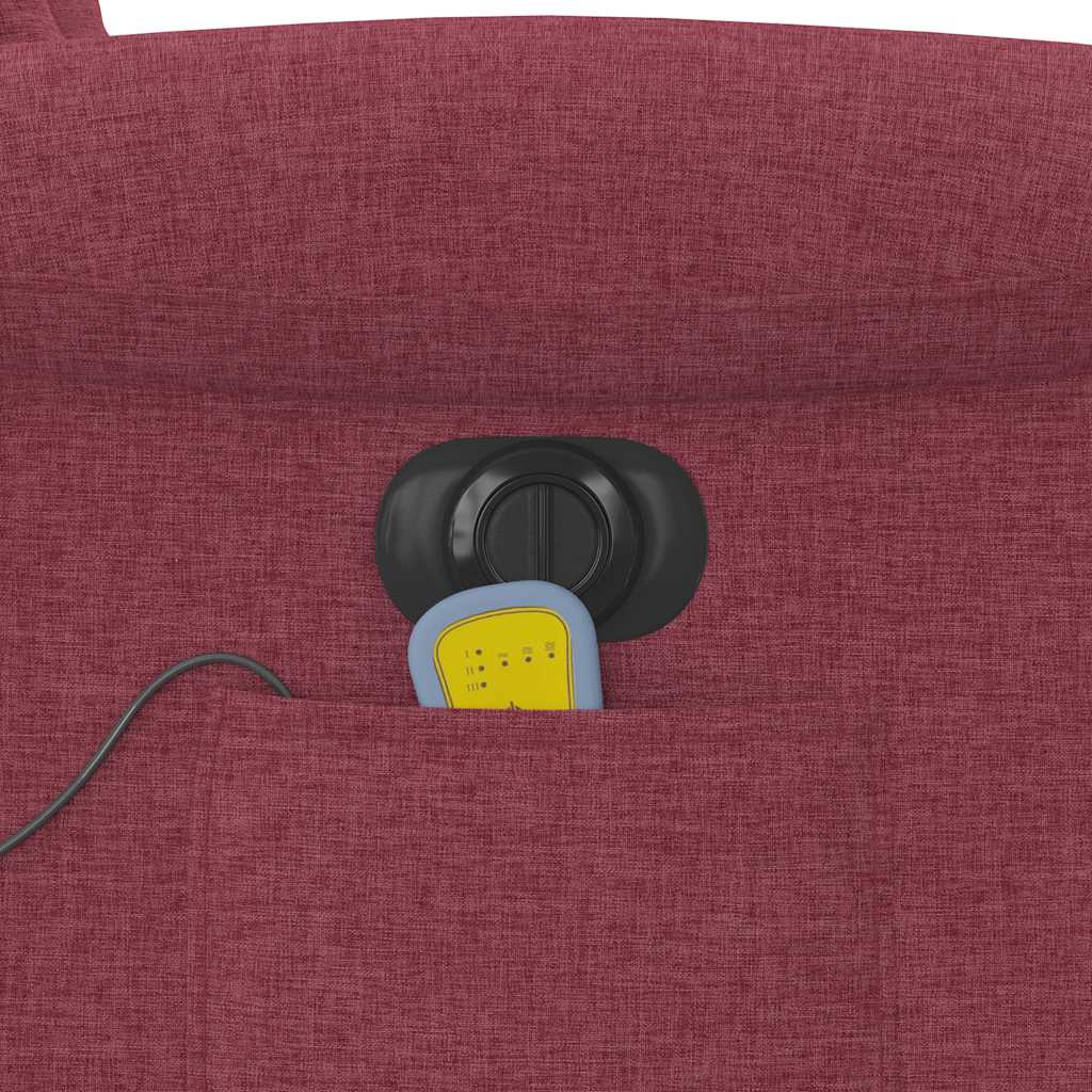 Elektrické zvedací masážní polohovací křeslo vínové textil - obrázek 15