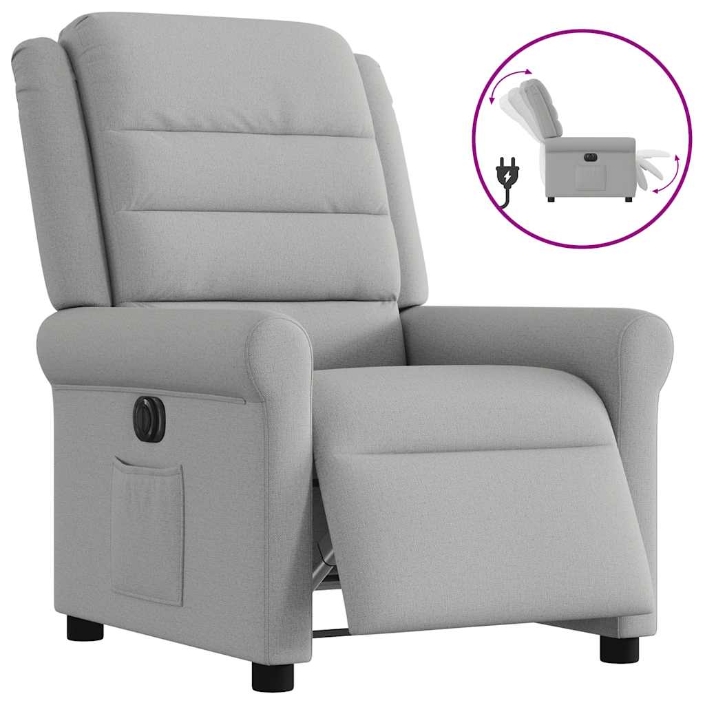 vidaXL Scaun reclinabil electric Cloud Grey Fabric