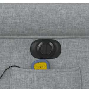 Elektrické masážní polohovací křeslo světle šedé textil - obrázek 14