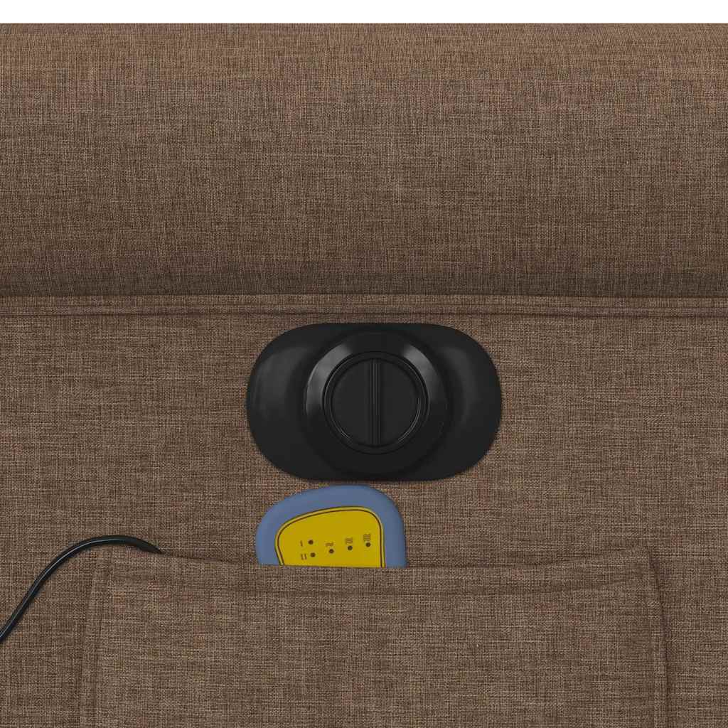 Elektrické masážní polohovací křeslo hnědé textil - obrázek 14