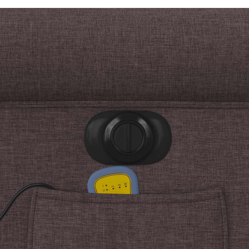 Elektrické masážní polohovací křeslo tmavě hnědé textil - obrázek 14