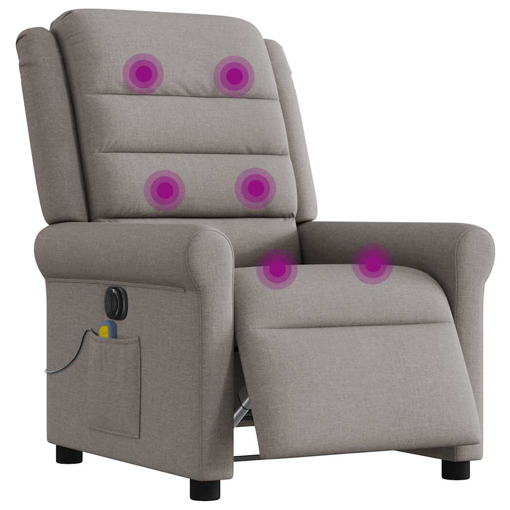 Thumbnail - vidaXL Massagesessel Elektrisch Taupe Stoff