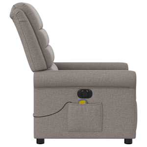 Elektrické masážní polohovací křeslo taupe textil - obrázek 6