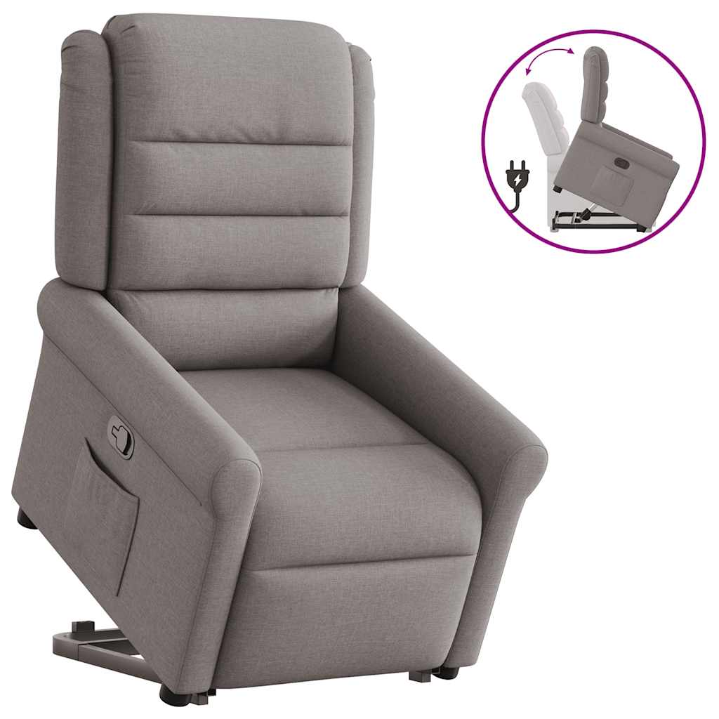 vidaXL Zvedací polohovací křeslo taupe textil