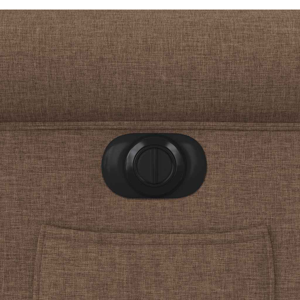 Elektrické zvedací polohovací křeslo hnědé textil - obrázek 14