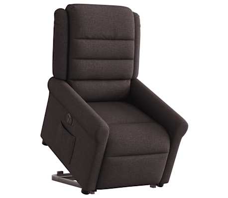 vidaXL Fotoliu electric rabatabil cu ridicare, maro &icirc;nchis, textil