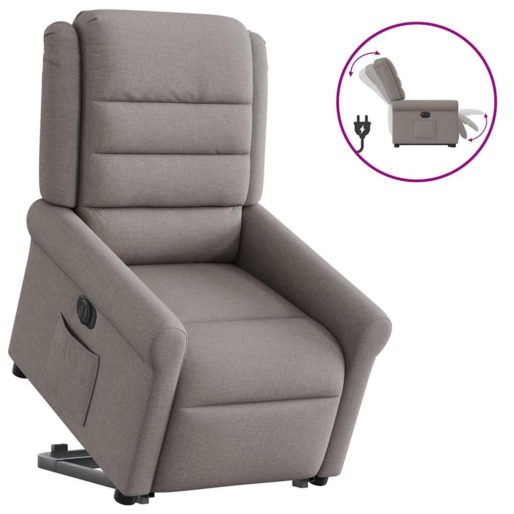 vidaXL Relaxsessel mit Aufstehhilfe Elektrisch Taupe Stoff