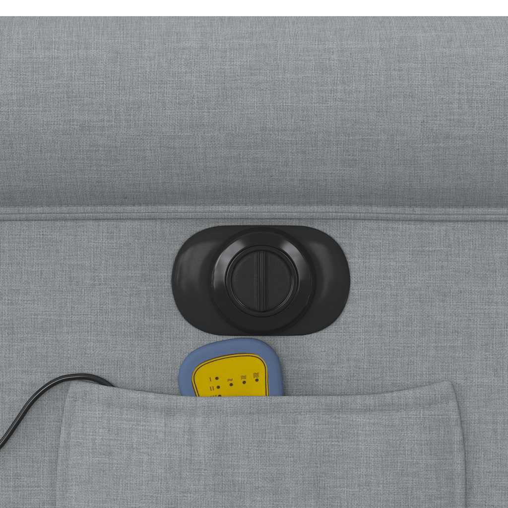 Elektrické zvedací masážní polohovací křeslo světle šedé textil - obrázek 15