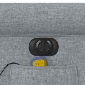 Elektrické zvedací masážní polohovací křeslo světle šedé textil - obrázek 15