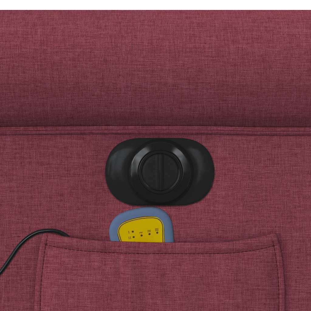 Elektrické zvedací masážní polohovací křeslo vínové textil - obrázek 15