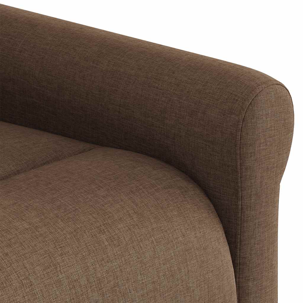 Elektrické zvedací masážní polohovací křeslo hnědé textil - obrázek 14