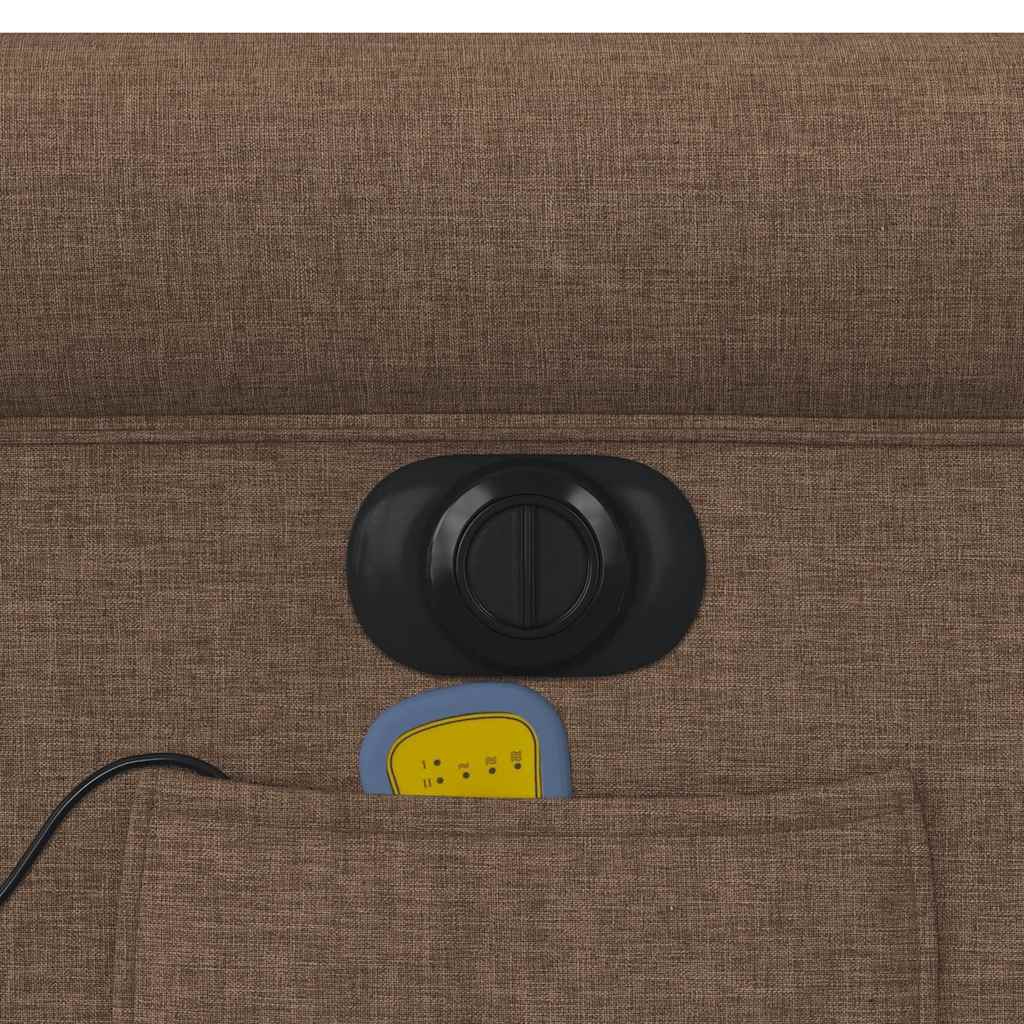 Elektrické zvedací masážní polohovací křeslo hnědé textil - obrázek 15