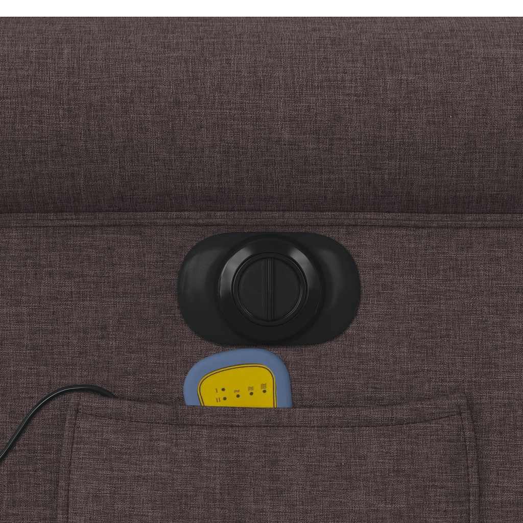 Elektrické zvedací masážní polohovací křeslo tmavě hnědé textil - obrázek 15