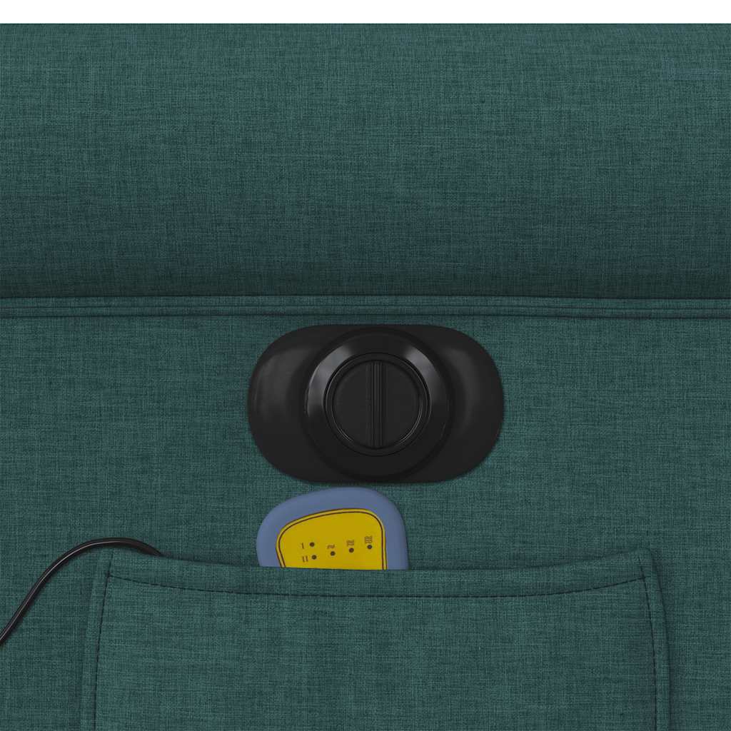 Elektrické zvedací masážní polohovací křeslo zelené textil - obrázek 15