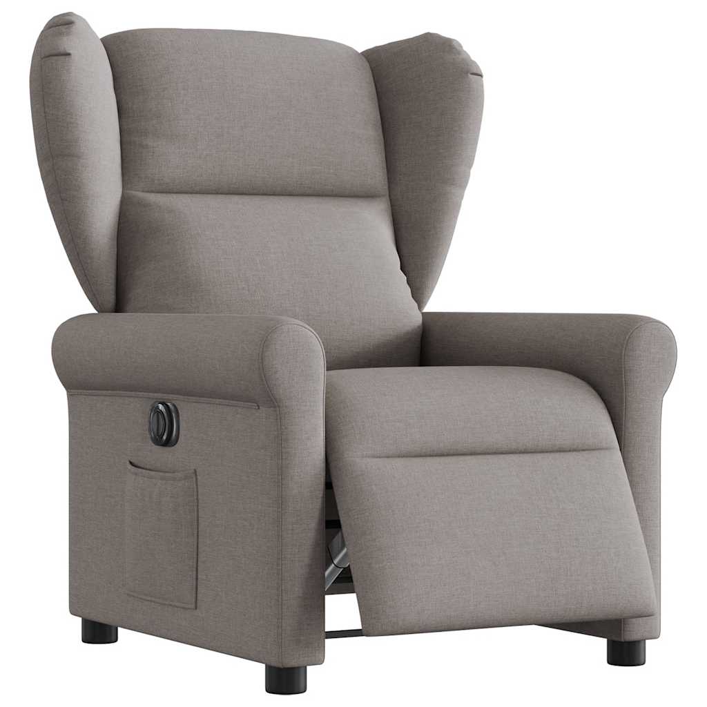 vidaXL Relaxsessel Elektrisch Taupe Stoff