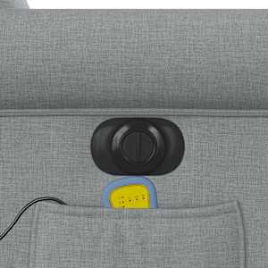 Elektrické masážní polohovací křeslo světle šedé textil - obrázek 12