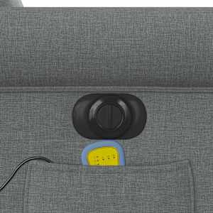 Elektrické masážní polohovací křeslo tmavě šedé textil - obrázek 12