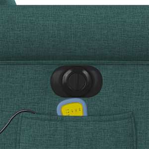 Elektrické masážní polohovací křeslo tmavě zelené textil - obrázek 12