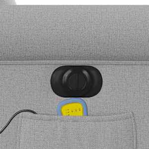 Elektrické masážní polohovací křeslo obláčkově šedé textil - obrázek 12