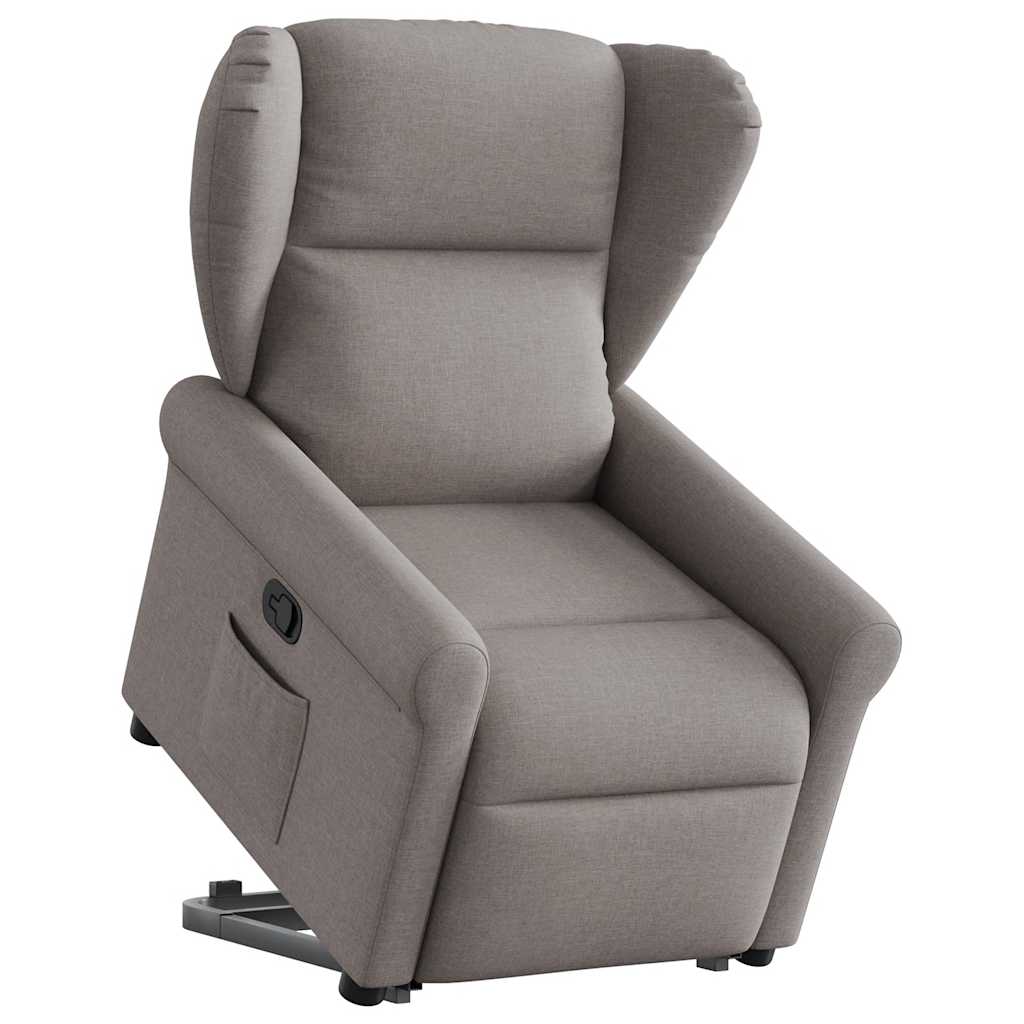 vidaXL Zvedací polohovací křeslo taupe textil
