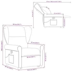 Zvedací masážní polohovací křeslo hnědé textil - obrázek 16