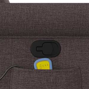 Zvedací masážní polohovací křeslo tmavě hnědé textil - obrázek 12