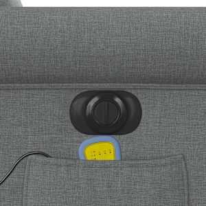 Elektrické zvedací masážní polohovací křeslo tmavě šedé textil - obrázek 13