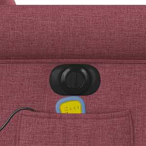 Elektrické zvedací masážní polohovací křeslo vínové textil - obrázek 13