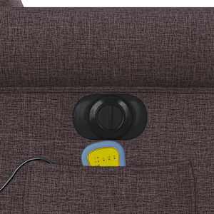 Elektrické zvedací masážní polohovací křeslo tmavě hnědé textil - obrázek 13