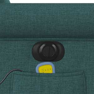 Elektrické zvedací masážní polohovací křeslo zelené textil - obrázek 13
