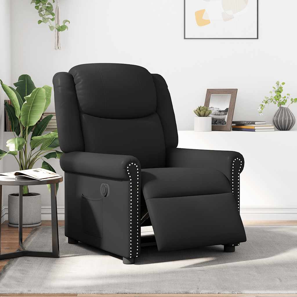 vidaXL Fauteuil elektrisch verstelbaar kunstleer glanzend zwart afbeelding