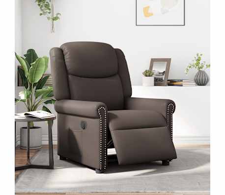 vidaXL Električni naslonjač od sjajne smeđe umjetne kože