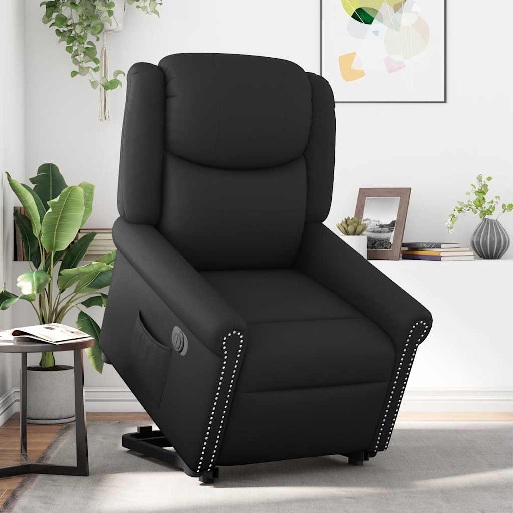 Thumbnail - vidaXL Relaxsessel Aufstehen Elektrisch Glänzend Schwarz Kunstleder