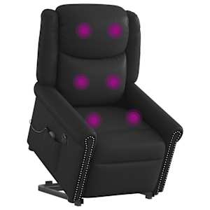 Elektrické zvedací masážní polohovací křeslo umělá kůže