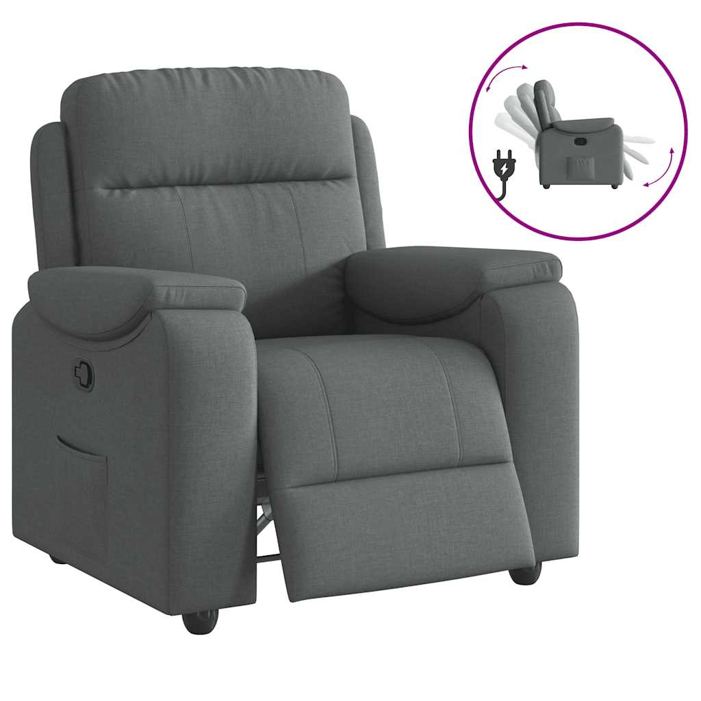 Recliner Chair Dark grey Fabric (100% polyester), metal, plywood